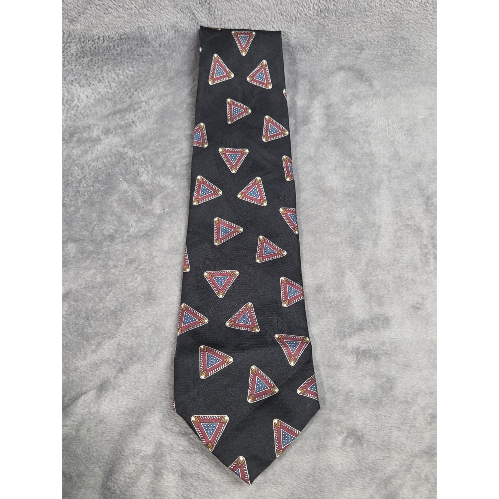 VTG Ferrell Reed 100% Silk Tie Blue/Red Geometric Necktie Italy/US Abstract